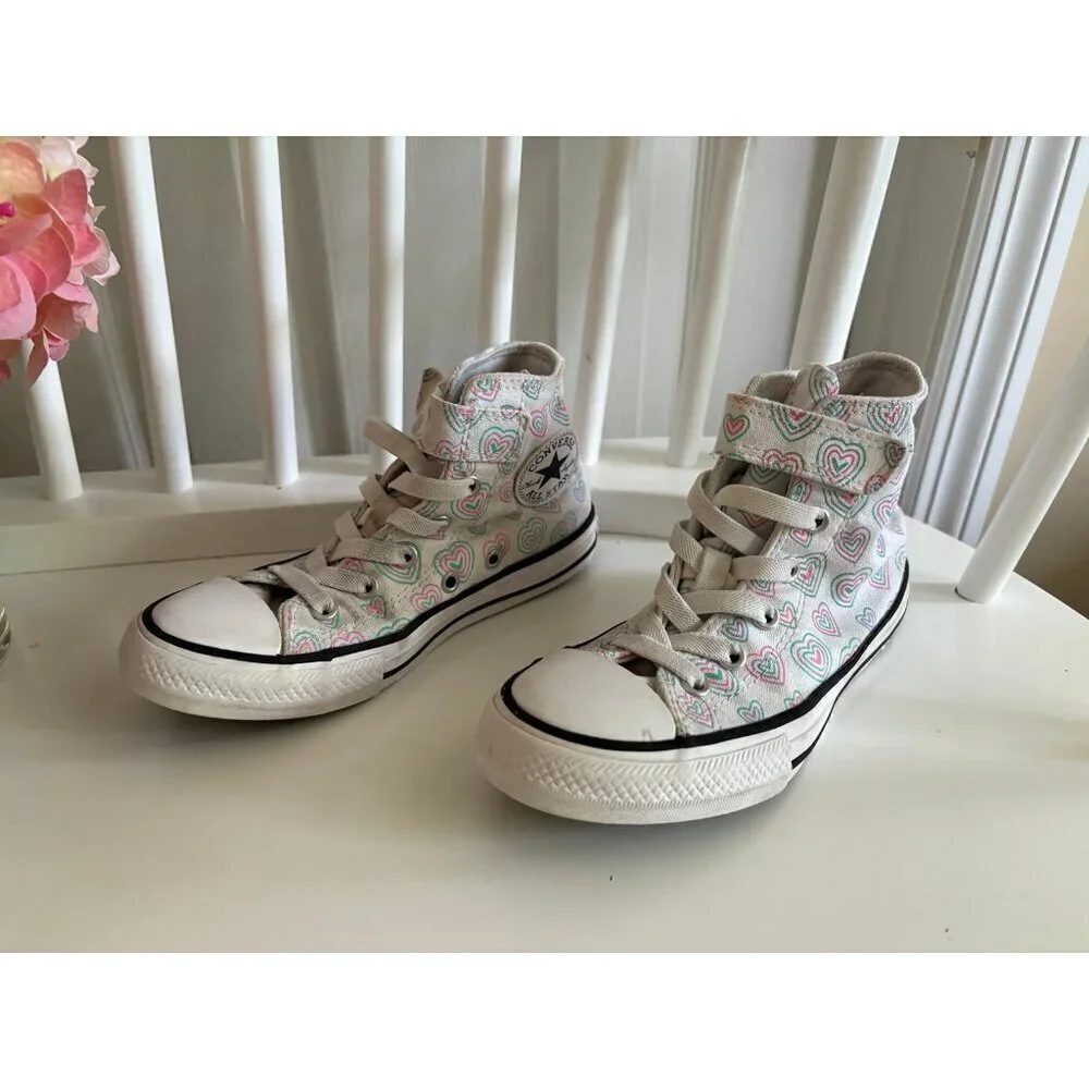 Converse High Tops Hearts Hook & Loop Strap